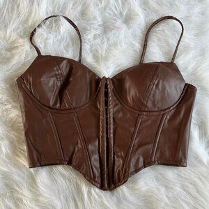 Faux Leather Corset Top